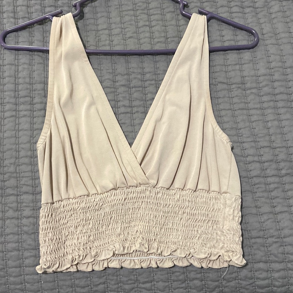 Cream cropped top